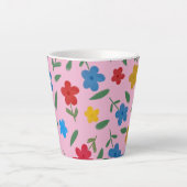 STYLISH COLORFUL FLOWERS PATTERN LATTE MOK (Voorkant)