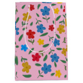 STYLISH COLORFUL FLOWERS PATTERN MEDIUM CADEAUZAKJE (Voorkant)