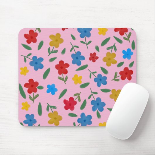 STYLISH COLORFUL FLOWERS PATTERN MUISMAT (Met muis)