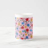 STYLISH COLORFUL FLOWERS PATTERN PORSELEIN KOP (Voorkant)