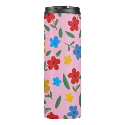 STYLISH COLORFUL FLOWERS PATTERN THERMOSBEKER (Achterkant)