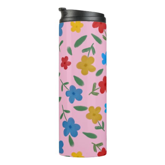 STYLISH COLORFUL FLOWERS PATTERN THERMOSBEKER (Geroteerd rechts)