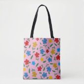 STYLISH COLORFUL FLOWERS PATTERN TOTE BAG (Voorkant)