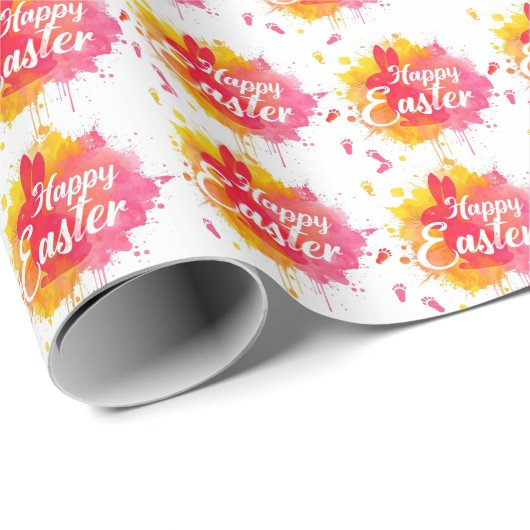 Stylish Colorful Spring Happy Easter Cadeaupapier (Rol Hoek)