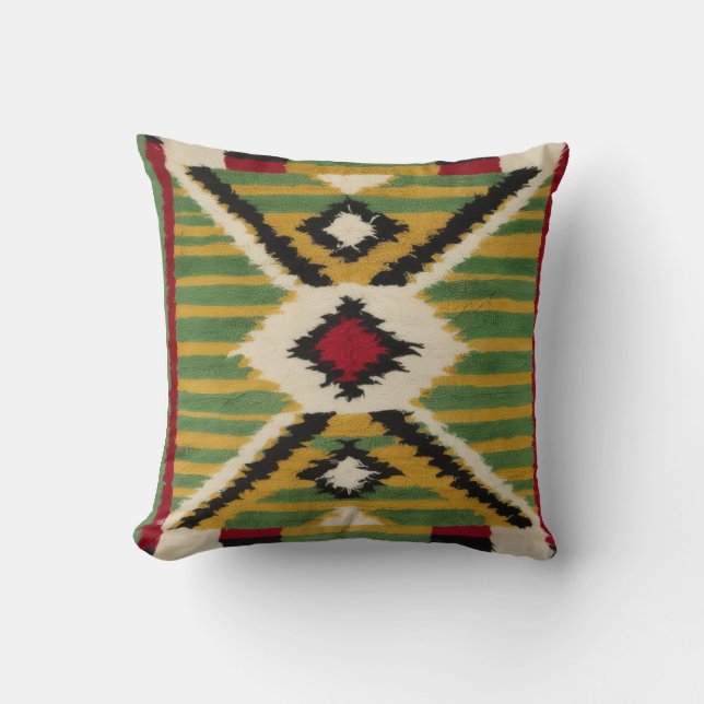 Stylish Comfort with Green Kilim Throw Pillows Kussen (Voorkant)