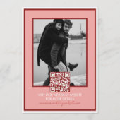 Stylish Contemporary Pink and Red Wedding Kaart (Achterkant)