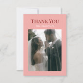 Stylish Contemporary Pink Flat Thank You Card Bedankkaart (Voorkant)