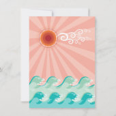 Stylish Cool Waves Pink Sun Summer Party nodigt ui Kaart (Achterkant)