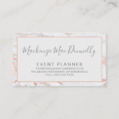 Stylish Copper Roos Gold Foil marble Monogram Visitekaartje (Achterkant)