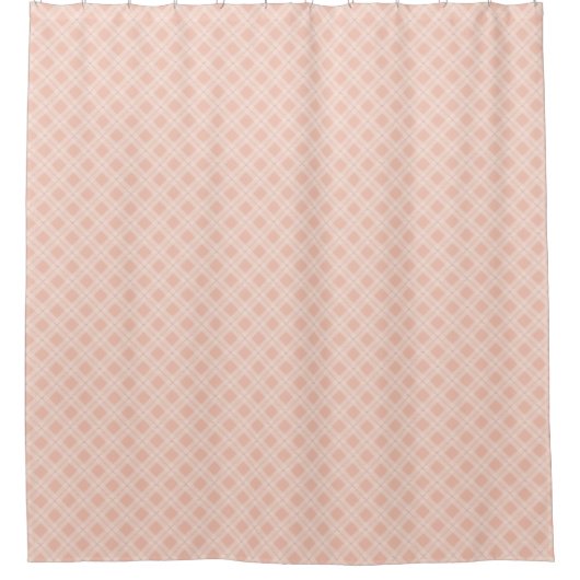 Stylish Coral Plaid Curtain Elegant Bath Upgrade Douchegordijn (Voorkant)