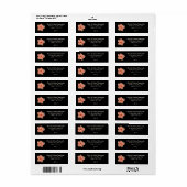 Stylish Coral Poinsettia Black Address Label (Full Sheet)