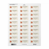 Stylish Coral Poinsettia Cream Address Etiket (Full Sheet)