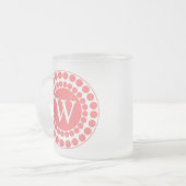 Stylish Coral Stippen Monogram Mok (Voorkant links)