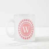 Stylish Coral Stippen Monogram Mok (Links)