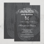 Stylish Country Rustic Wood Engagement Party BBQ Kaart (Voorkant / Achterkant)