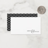 Stylish Couple Black Scallop Weddenschap Notitiekaartje (Voorkant / Achterkant in situ)