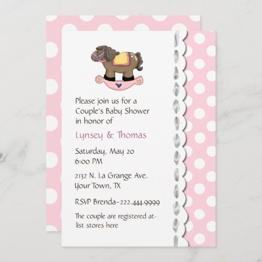 Stylish Couple's Baby shower Invitation Kaart (Voorkant / Achterkant)