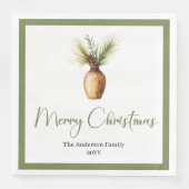 Stylish Cozy Bohemian Botanical Christmas Bouquet  Servet (Voorkant)