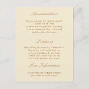 Stylish Cream Beige Wedding Details Kaart