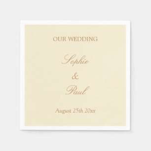 Stylish Cream Beige Wedding Paper Napkins Servet