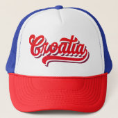 Stylish "Croatia" Typography Design Trucker Pet (Voorkant)