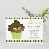 Stylish Cupcake Holiday Party Invitation Kaart (Staand voorkant)