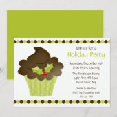 Stylish Cupcake Holiday Party Invitation Kaart (Voorkant / Achterkant)