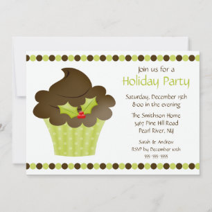 Stylish Cupcake Holiday Party Invitation Kaart