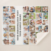 Stylish Custom 36 Photo Collage Modern Family Sherpa Deken (Voorkant (horizontaal))