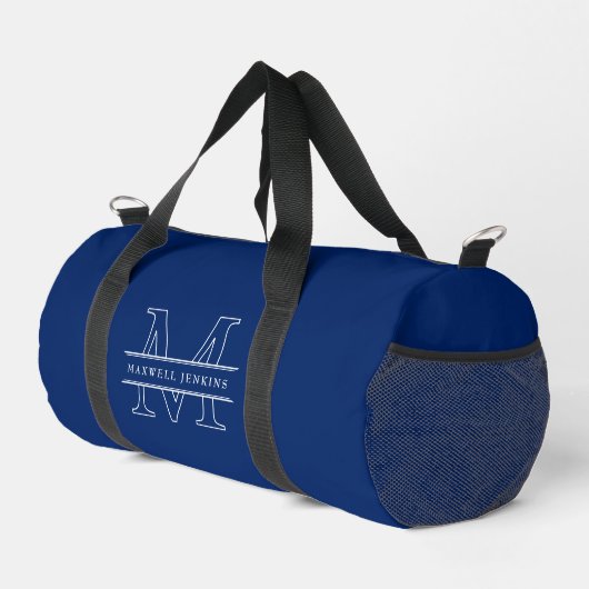 Stylish Custom Duffle Bag with Monogram & Name Plunjezak (Rechterhoek)