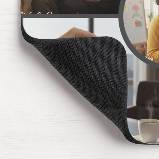 Stylish Custom Five Photo Personalized Mouse Pad Muismat (Hoek)