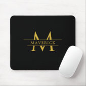 Stylish Custom Initials with Name Office Muismat (Met muis)