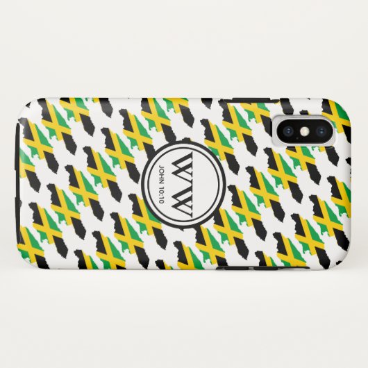 Stylish Custom JAMAICA Monogram Case-Mate iPhone Case (Achterkant (horizontaal))