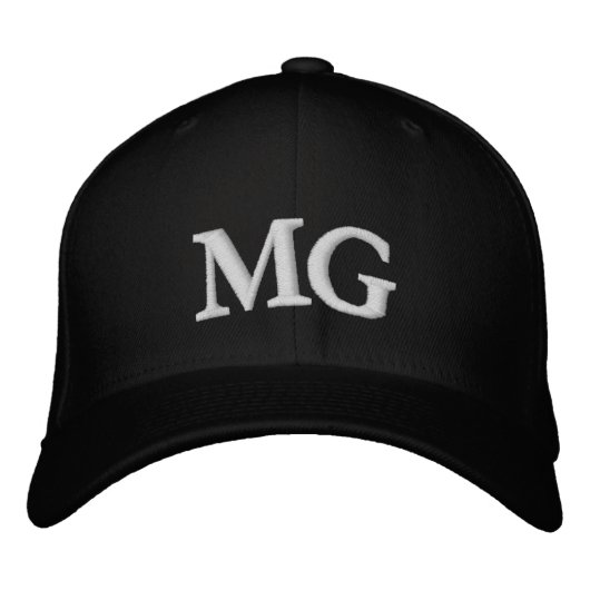 Stylish Custom Monogram Embroidered Baseball Cap (Voorkant)