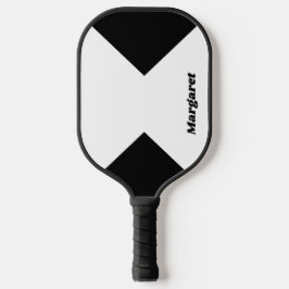 Stylish Custom Named Classic White with Black Pickleball Paddle