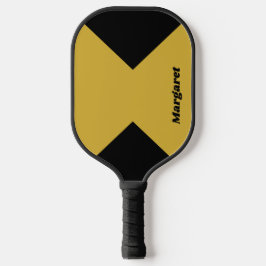 Stylish Custom Named Metallic Gold with Black Pickleball Paddle