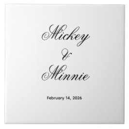Stylish Custom Names and Date Decorative Tegeltje