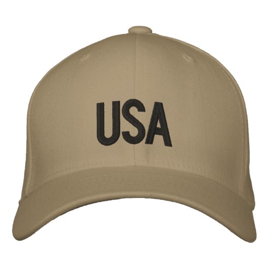 Stylish Custom New York Text Khaki Geborduurde Pet (Voorkant)