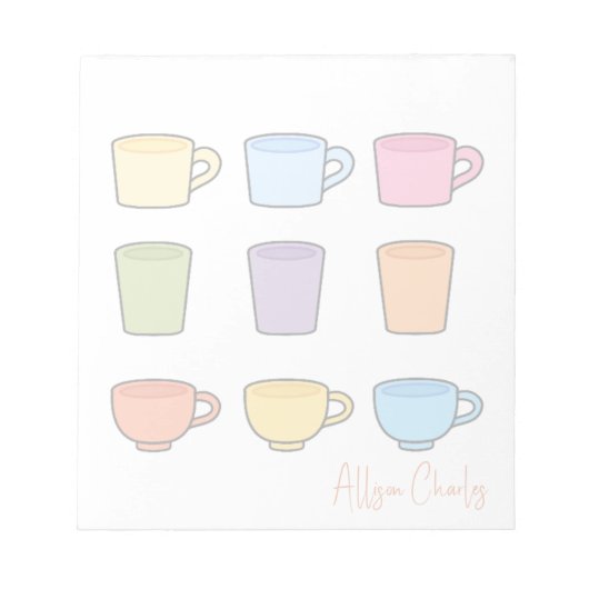 Stylish Cute Mugs Unique Trendy Simple  Notitieblok (Voorkant)