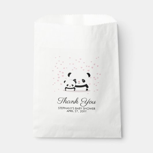 Stylish Cute Panda Baby shower Dank je tas Bedankzakje (Voorkant)