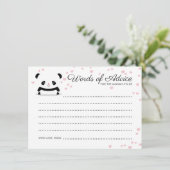 Stylish Cute Panda Beer Baby Advice Kaart (Staand voorkant)