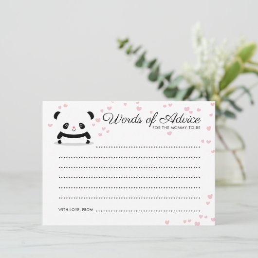 Stylish Cute Panda Beer Baby Advice Kaart (Staand voorkant)