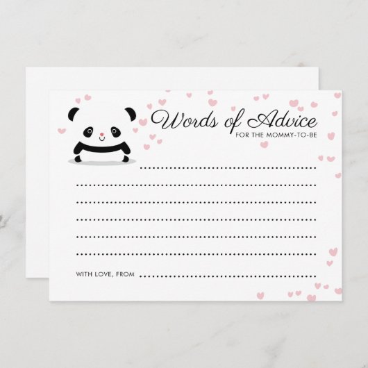 Stylish Cute Panda Beer Baby Advice Kaart (Voorkant / Achterkant)