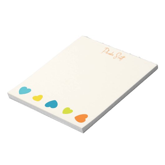 Stylish Cute Trendy Girly Simple Hearts Notepad  Notitieblok (Linkerzijde)