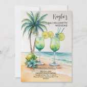 Stylish Cute tropical Margarita Cocktail Glasses  Kaart (Voorkant)