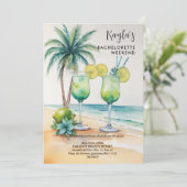 Stylish Cute tropical Margarita Cocktail Glasses  Kaart (Staand voorkant)