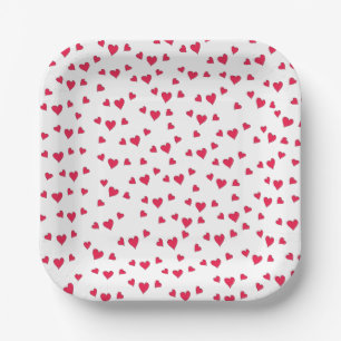 Stylish Cute Whimsical Hearts Trendy Party Fun Papieren Bordje