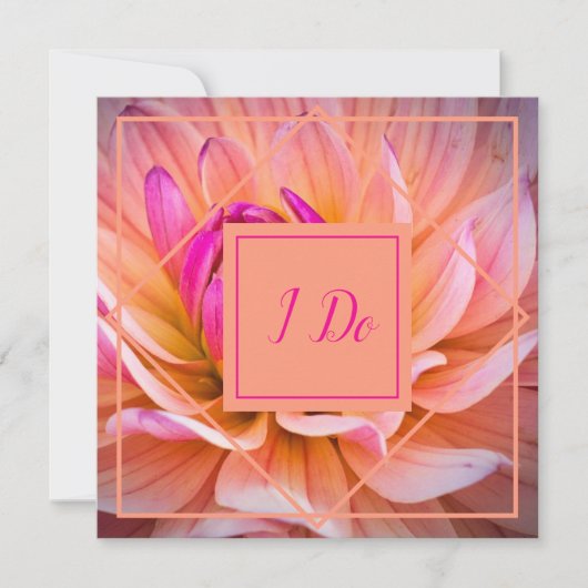 Stylish Dahlia Wedding Kaart (Voorkant)
