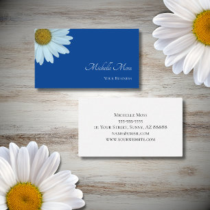Stylish Daisy Floral Elegant Blue  Visitekaartje