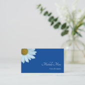 Stylish Daisy Floral Elegant Blue Visitekaartje (Staand voorkant)